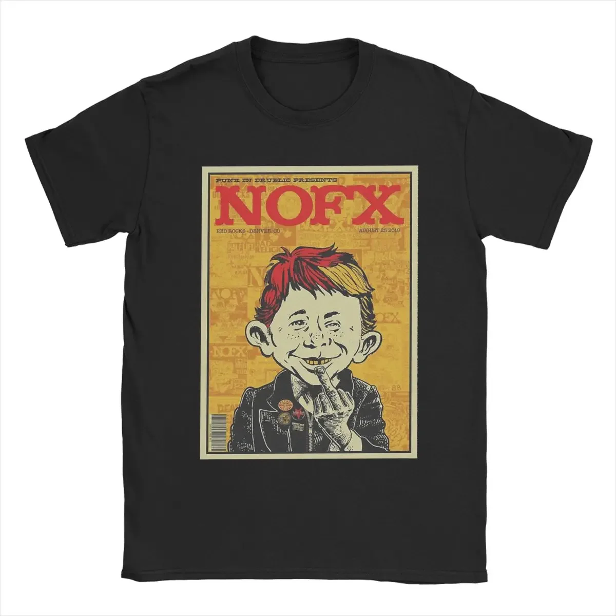 Funny Nofx Punk In Drublic T-Shirts Men Round Neck Oversized Graphic T Shirts Short Sleeve Tees Clothes