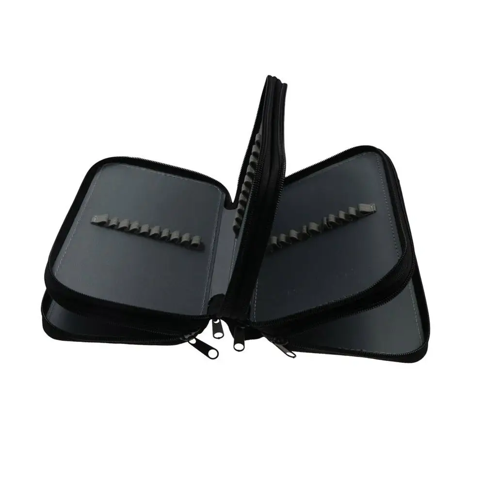 

2/3/4 Layers Colored Pencil Bag Large Capacity 32/52/75 Holes School Stationery Bag Smooth Zipper Solid Color Pencils Case