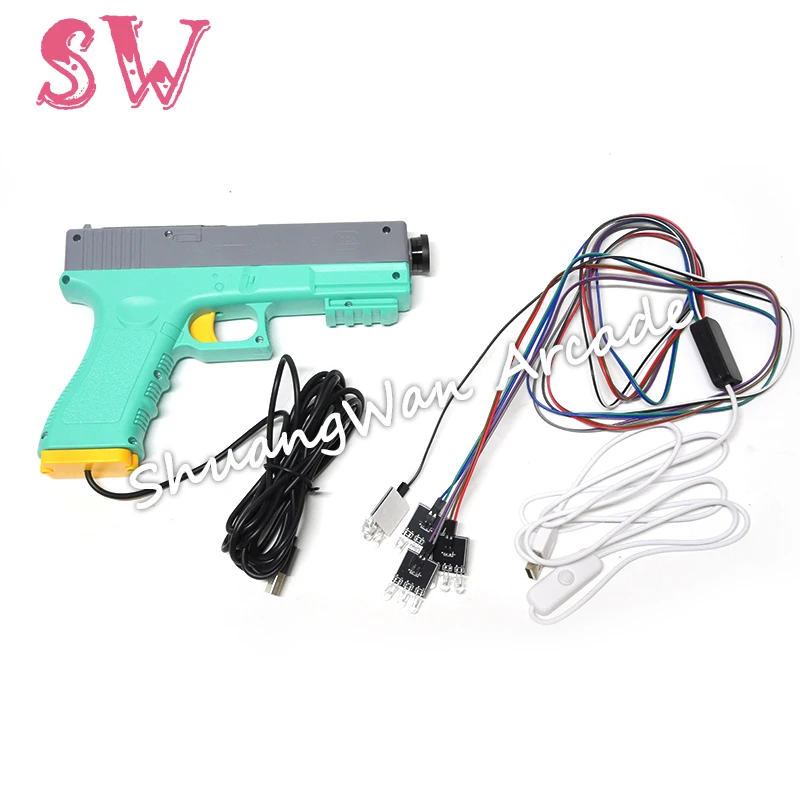 USB small lightgun with motor vibration no recoil for arcade coin games