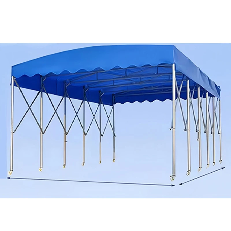 

Hot Sale Galvanized Pipes PVC Shade Roof Canopy Folding Push Pull Tent for Car Garage Storage
