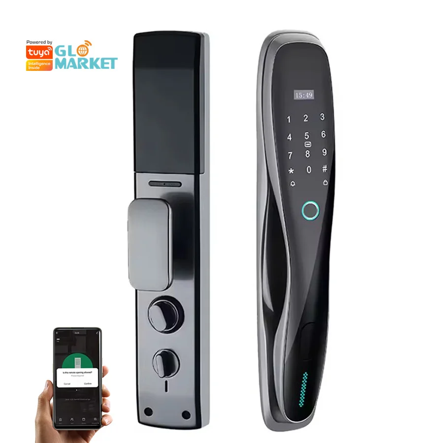 

Дверной замок Glomarket Tuya, умная карта с паролем и отпечатком пальца, ключ для разблокировки биометрического дверного замка