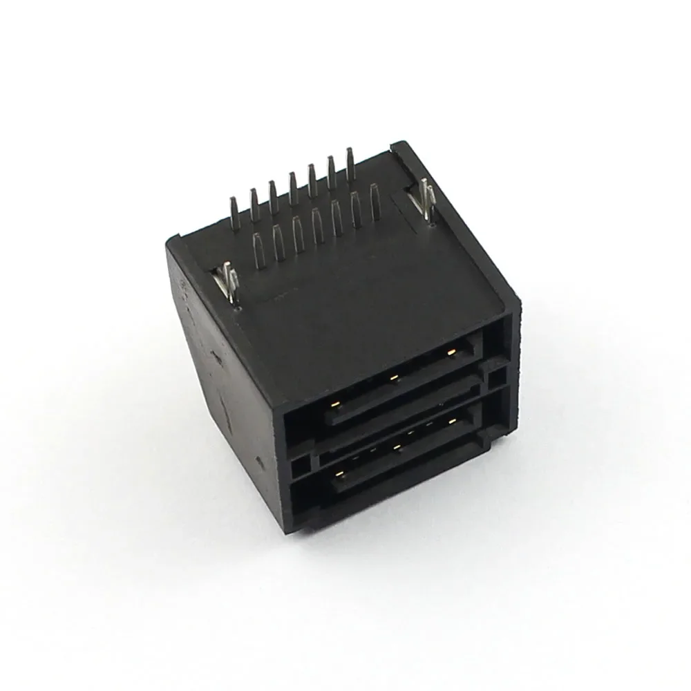 

50pcs Sata Type A 2x7 14 Pin Double Row Right Angle 90 Degree DIP Male Interface Socket Connector Adapter Port For Hard Drive