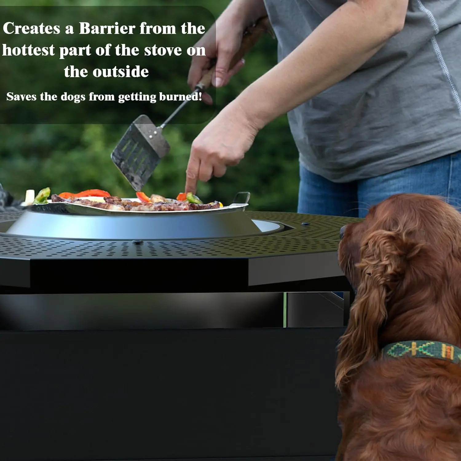 Outdoor Use, Thick Powder-Coated Steel, Various Colors, UV-Resistant Adjustable Height Fire Pit Tabletop view 4