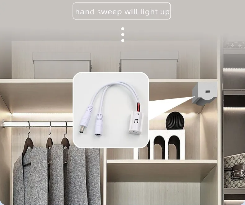 Kleiderschrank IR-Handwellensensor Lichtschalter Schrank DC12V 24V LED-Lichtsensorschalter – Detail 3