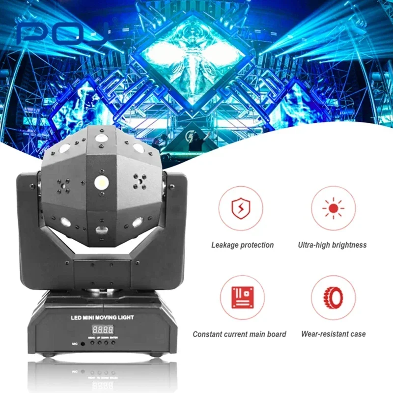 POJ 16pcs Beam Strobe Laser Disco ball Lights for DJ Dance Party Moving Beam 3in1 LED RGB High Quality Control 12 Months