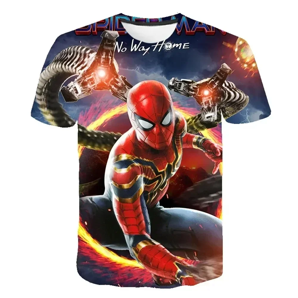 Marvel Boys Girls T-shirt Spiderman Children's T-shirt 3D Printing Wolverine Short Sleeve Fashion Men's T-shirt Summer Menswear