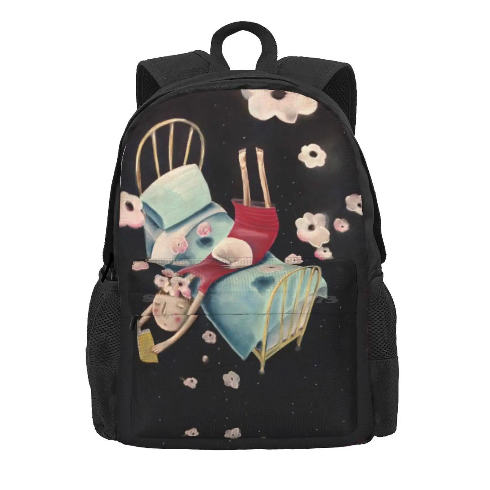 Page Turner Hot Sale Schoolbag Backpack Fashion Bags Lisa Coutts Dreamy Dreams Sleep Books Reading Whimsical Night Sky Flying