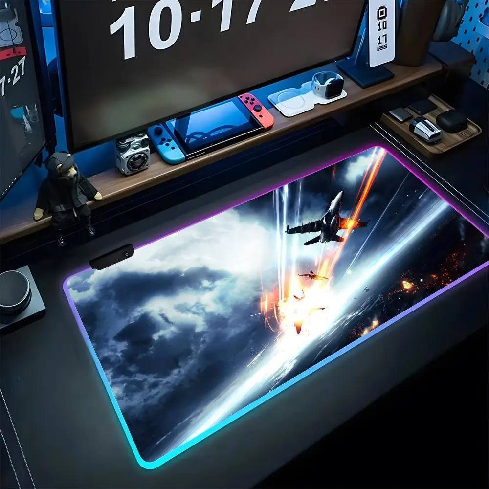 

Airplane Pilot Mouse Pad Gaming Rgb Mousepad Backlit Keyboard Gamer Girl Xxl Laptop Mat Table Pads Cute Deskpad