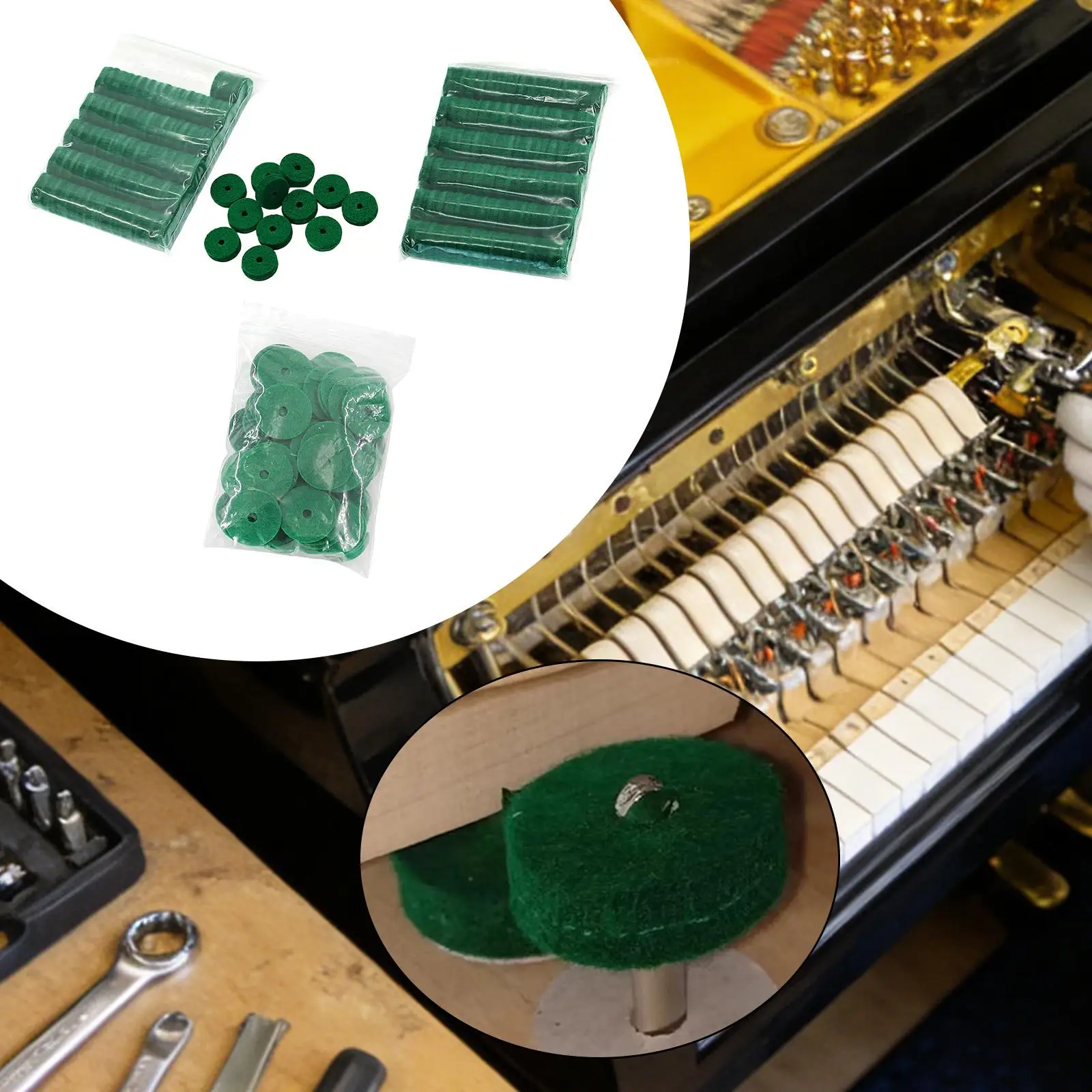 

Piano Accessories Piano Key Felt Washer Pack Piano Key Bushing Cloth Balance Gasket Pads for Piano Tools Repair