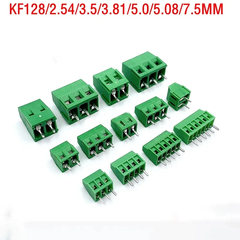 10Pcs Screw terminal type PCB KF128-2.54/3.5/3.81/5.0/5.08/7.5 mm PCB Mini Screw Terminal Blocks for Wires2 p3p copper