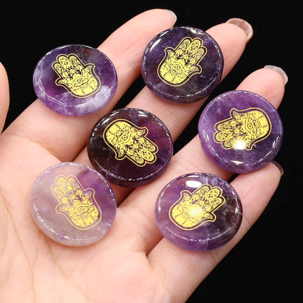 

6Pcs Natural Crystal Rune Stone Divination Amethyst Reiki Fortune-telling Healing Meditation Yoga Gift Collection Decor