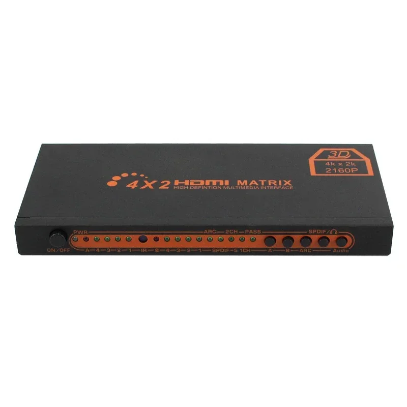 

4K HDMI Matrix 4x2 Matrix Switch 4 In 2 Out Splitter Support IR Remote Audio Extractor 4Kx2K 2160p 1080p 3D PC To TV Converter