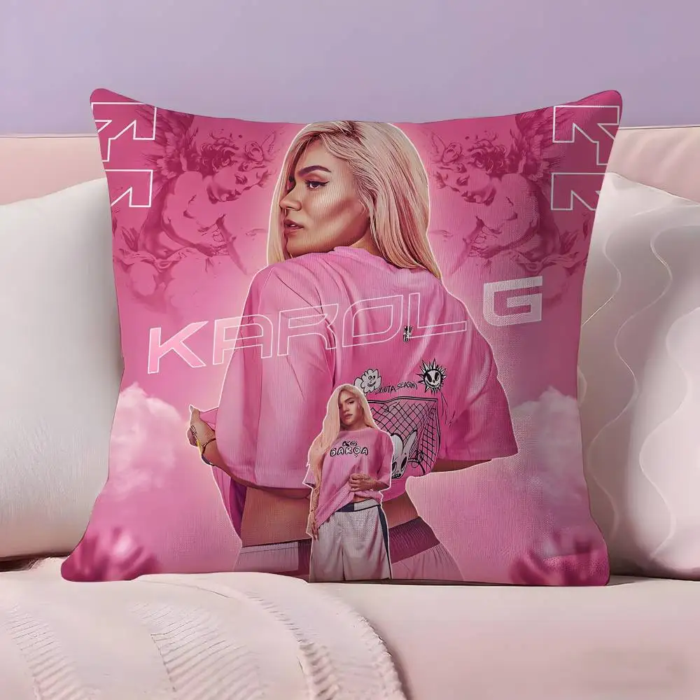 Singer Album K-KAROL G Pillow Case Ultra Soft Skin Friendly Fabric Cloud Like Comfort & Concealed Zipper