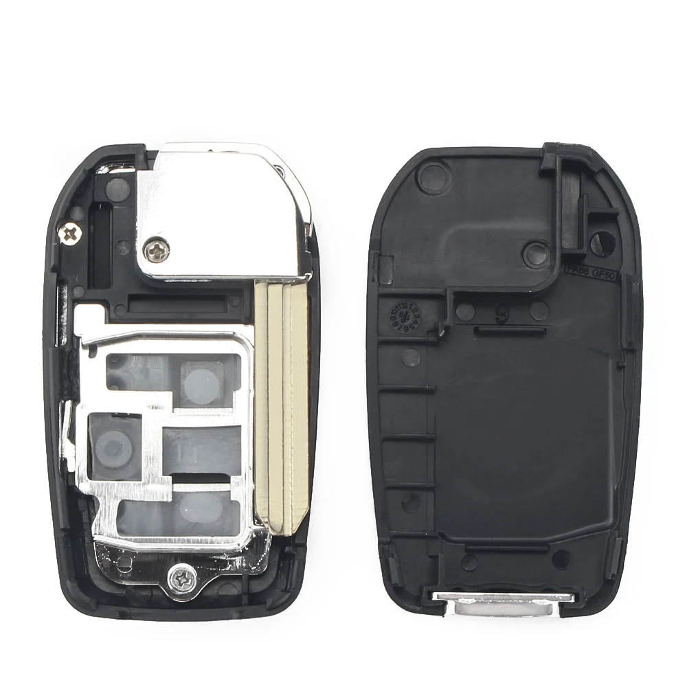 KEYYOU modificato 2 pulsanti Flip Car Key Shell Case sostituzione Fob Uncut Blank TOY43 Blade per Toyota Land Cruiser Camry Corolla