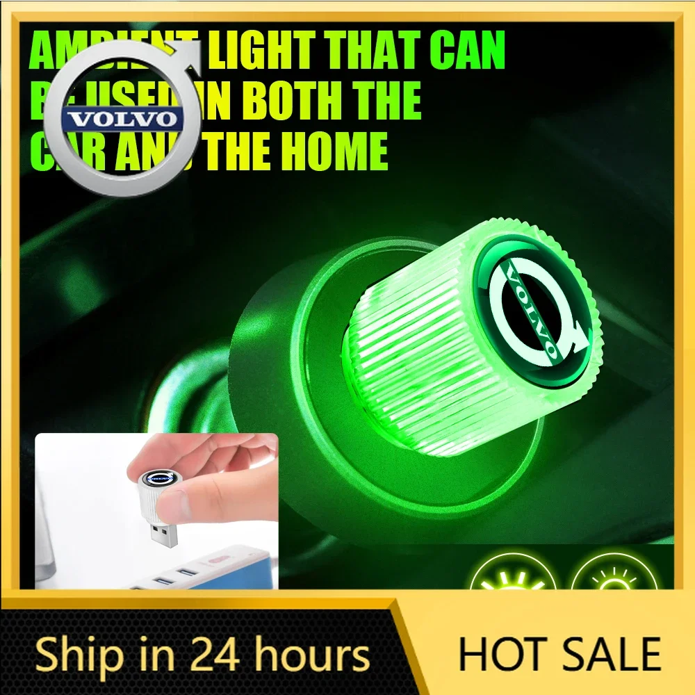 

Steering Covers 2pc Car Mini USB LED Interior Ambient Light Color-changing Accessories for Volvo V40 V50 S40 S80 XC60 S90 XC90 S