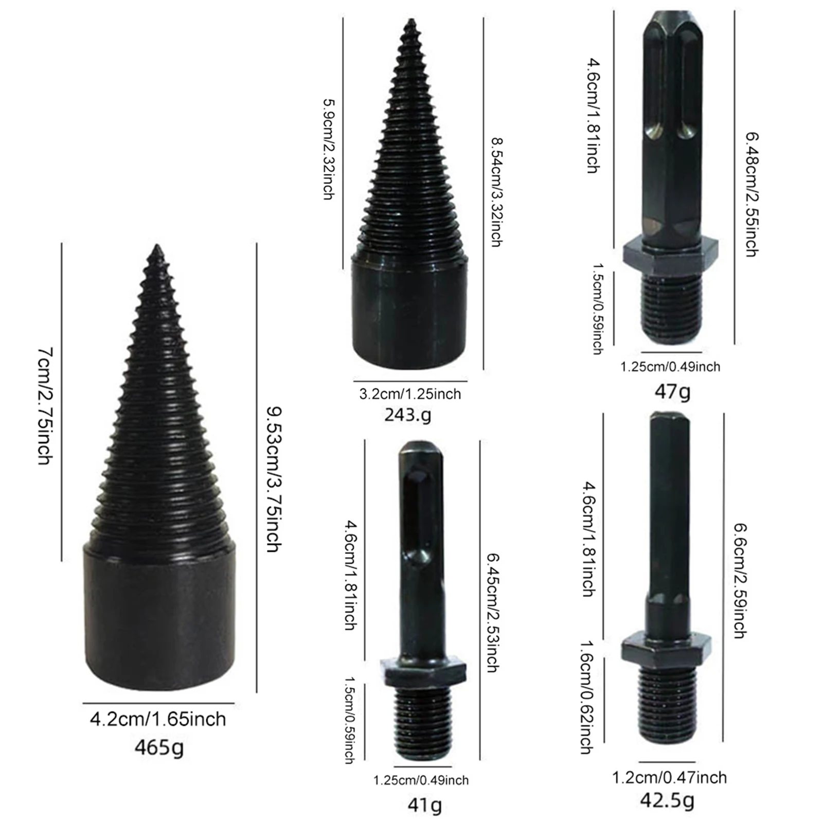 42mm+32mm Wood Log Splitter Firewood Drill Bit With 3 Handles Detachable for Electric Drill Kindling Splitter view 5