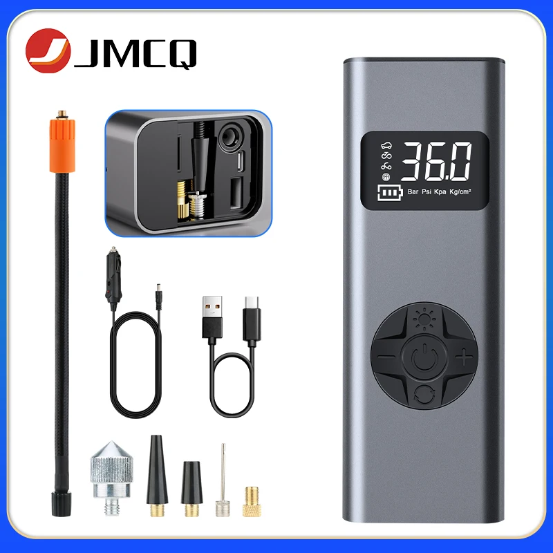 

Портативный электрический воздушный компрессор 12 В, многофункциональный воздушный насос для велосипеда, автомобиля, Type-C, накачка шин, 150 фунтов на квадратный дюйм, цифровой надувной