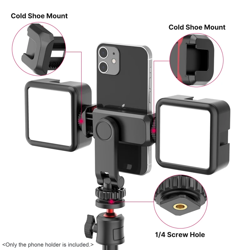 Multi-functional Phone Holder Clamp Phone Tripod Mount 360° Rotatable for Smartphone Vlog Selfie Live Streaming Video Recording