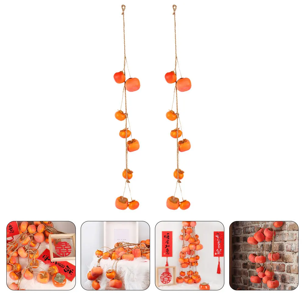 

2pcs Party Persimmon Fall Home New Year Decor naments Simulate Pendant New Year Home Persimmon Decoration Decor
