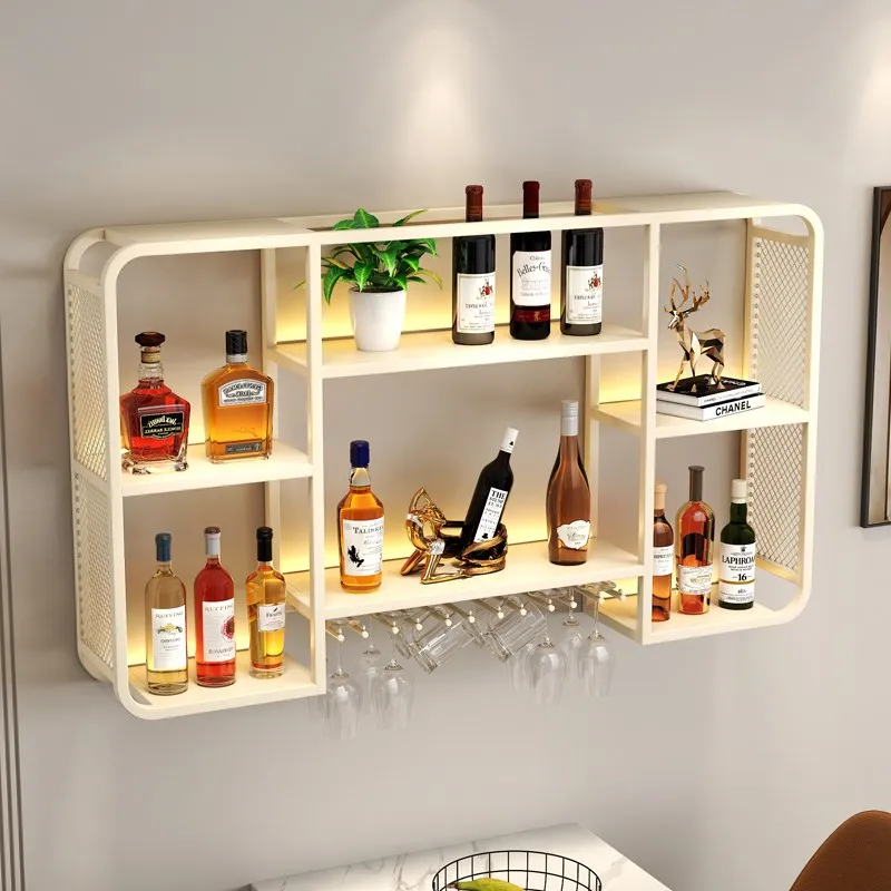 

#@Restaurant Wine Rack Wall-mounted Wine Rack Storage Rack Store Wall-mounted Wine Cabinet Display Cabinet Customization