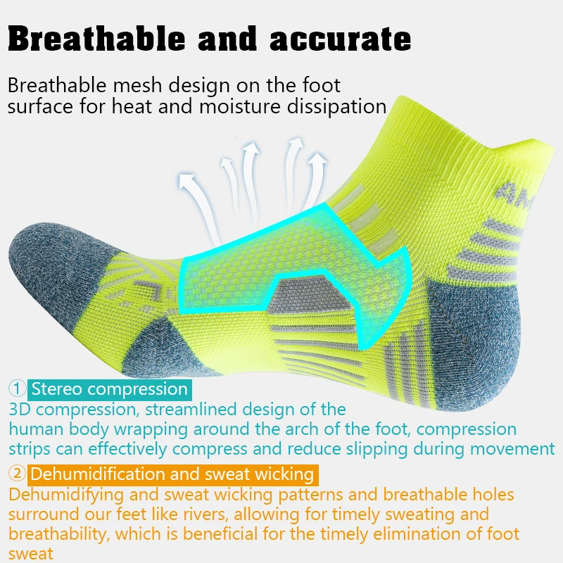 Professional Marathon Running Sock Men Women Sports Fitness Thickened Cushioned Short Tube Low Cut Ankle socks