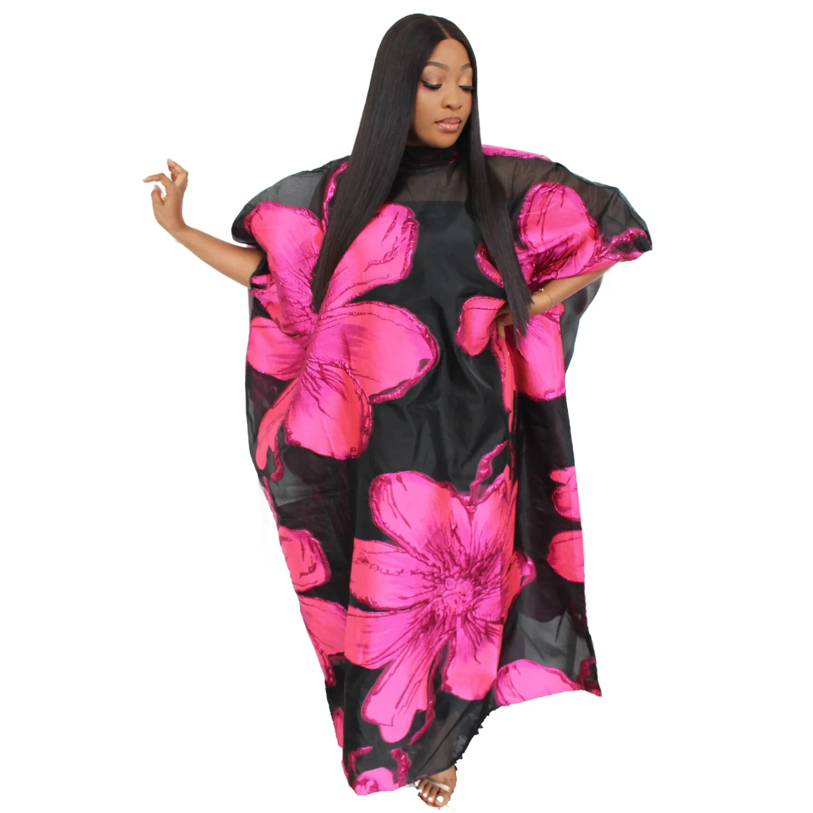 فساتين أفريقية للنساء تصميم مطرز غني بمواد بوبو الفاخرة