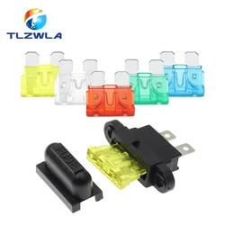 5PCS Waterproof Auto Standard Middle Fuse Holder + 1-50A Car Boat Truck ATC ATO Blade Fuse 3A 5A 10A 15A 20A 25A 30A 35A 40A 50A