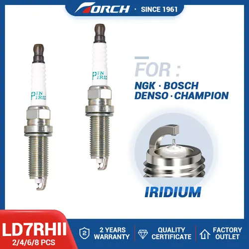 Imagen 1 del producto 2-8PCS Bujías de iridio doble TORCH LD7RHII/6699 Reemplazo para FC20HR-Q8 90919-01297 Compatible con Toyota C-HR 2.0L M20A M20C