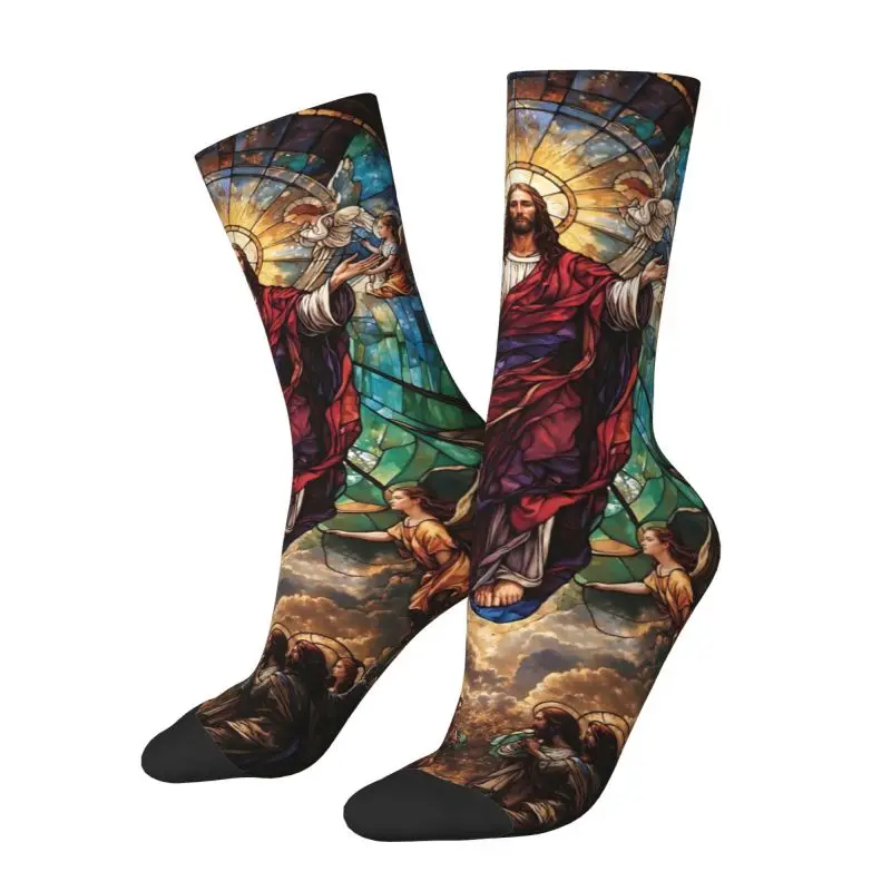 

Носки с милым принтом Lord Jesus Christ на заказ для женщин и мужчин, эластичные летние, осенне-зимние носки для экипажа