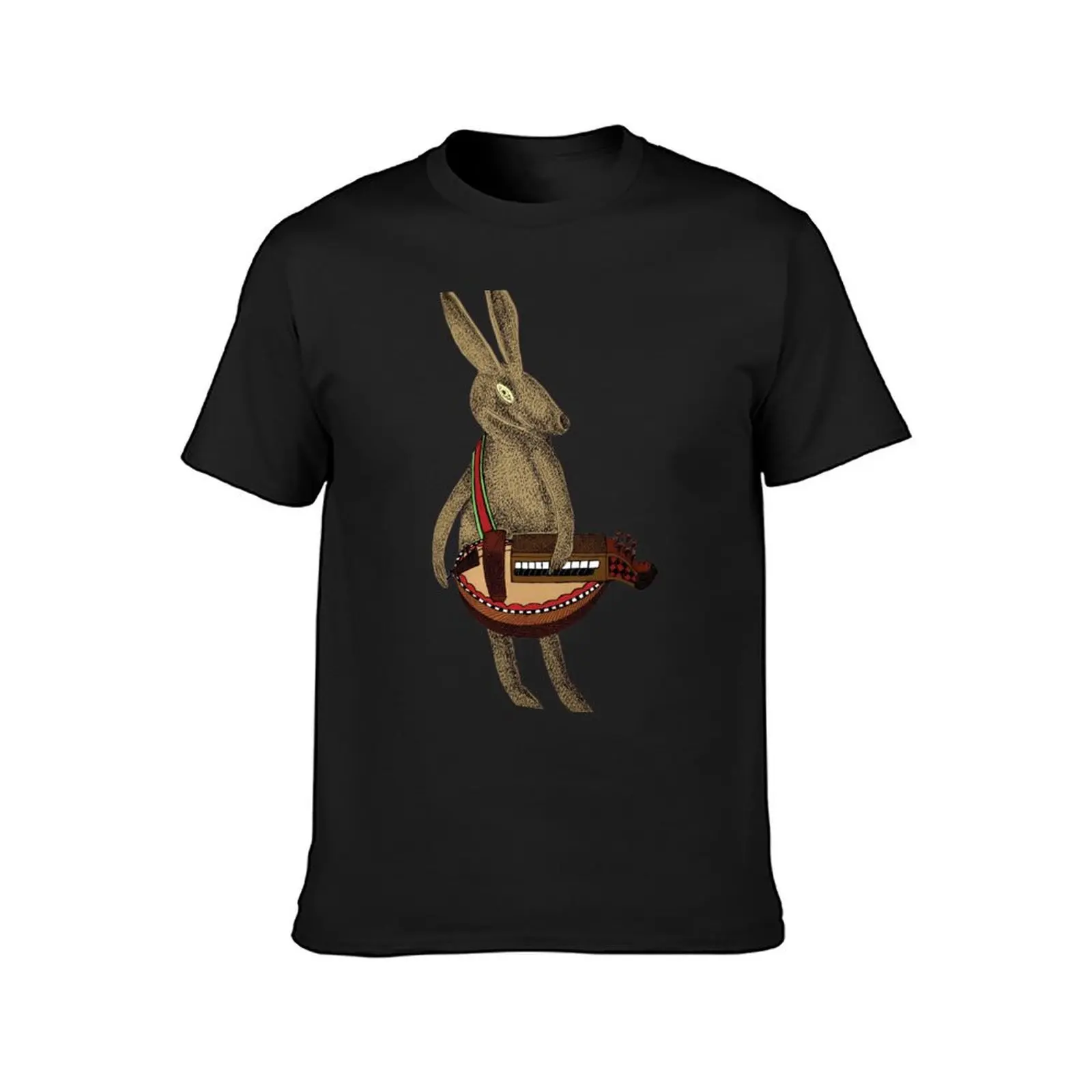 H is for Hare playing the Hurdy-Gurdy T-Shirt sweat anime clothes t shirts men