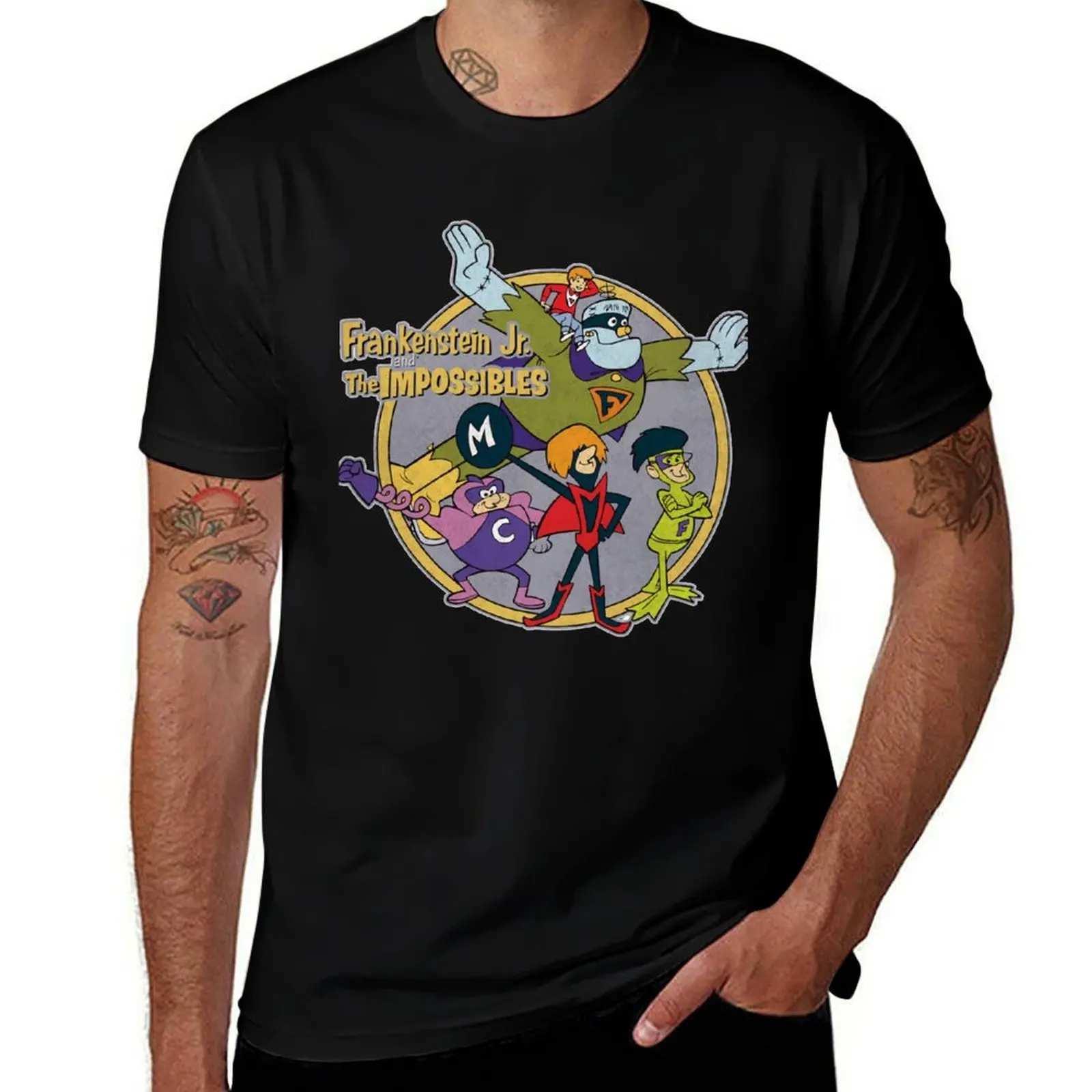 

Frankenstein Jr.and The Impossibles 60s Saturday Morning Cartoon Characters T-Shirt T-Shirt plus sizes black t shirts for men