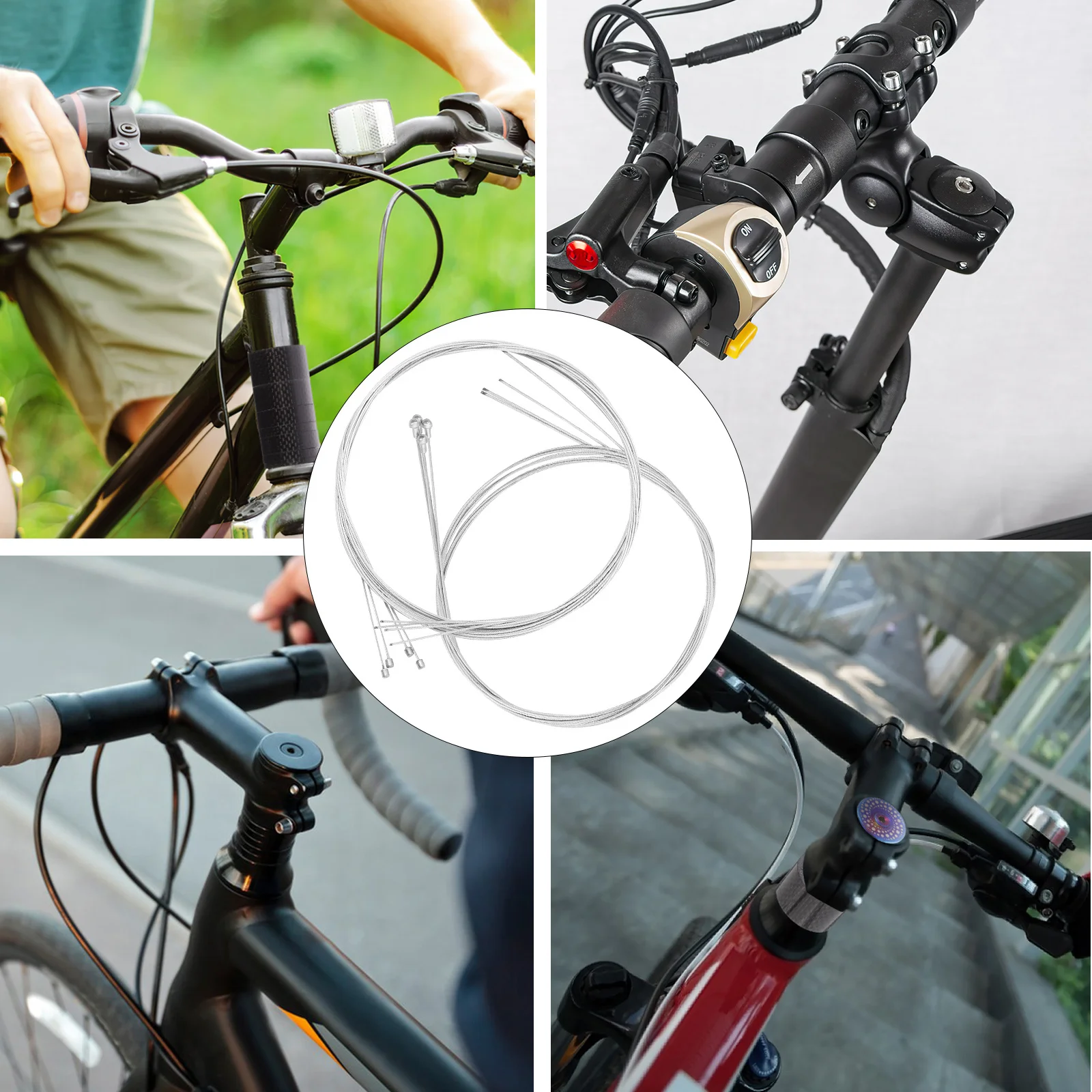 

1 Set Bike Cable Kit Durable Galvanized Brake Lines For Mountain Road Folding Bikes Front Rear Cycling Brake Wires Outdoor Bike