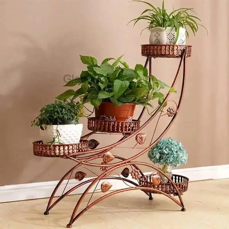 

Flower Aesthetics Stand Rack Decoration European Living Room Balcony Simple Accessories Rack Light Luxury Plantenrek Furniture