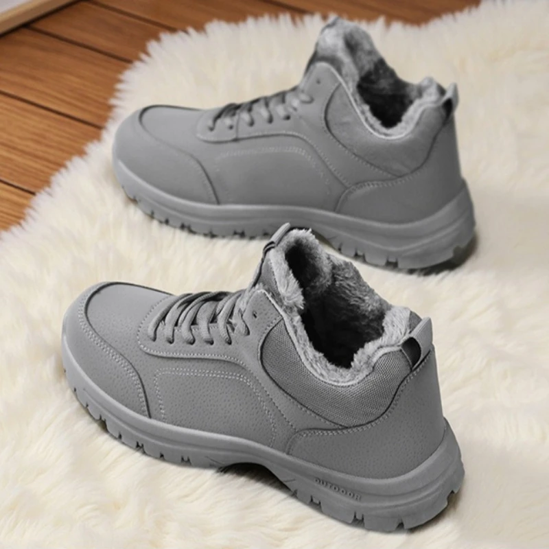 Winter New Mens High-Top Thick-Soled Snow Boots Trendy Platform Comfortable Casual Mens Shoes Piled Thickened Warm Cotton Shoes