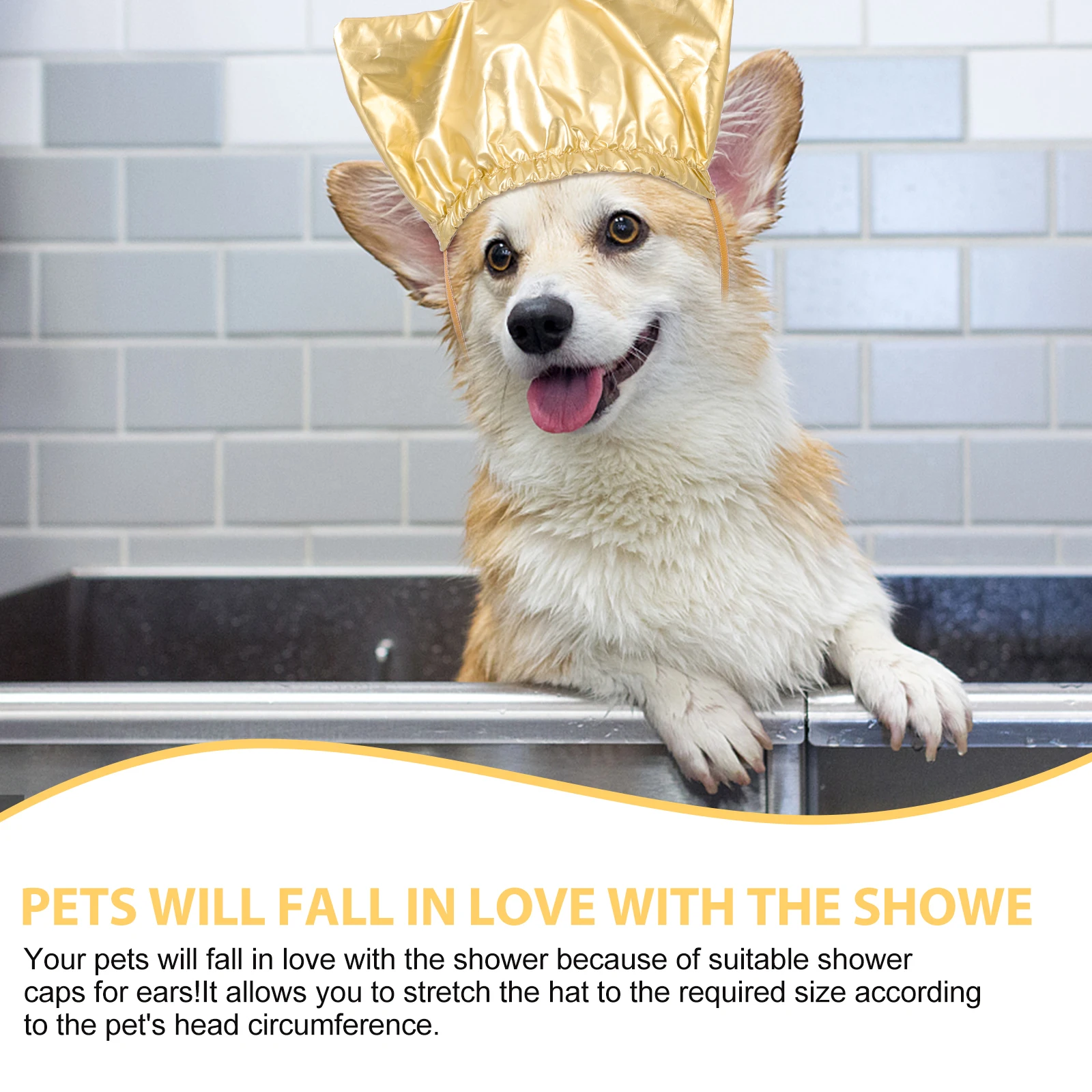 

2pcs Pet Shower Cap Waterproof Cats Dogs Bath Hat Adjustable Elastic Polyester Material Long Use Dog Hat Pet Accessory