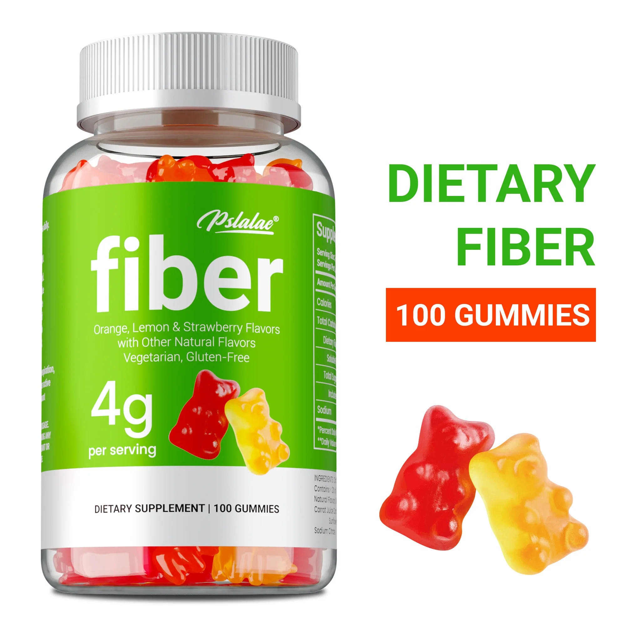 

Fiber Gummies 4g - For Gut Flora Health, Regulates Regular Bowel Movements, Helps with Digestion and Intestinal Health