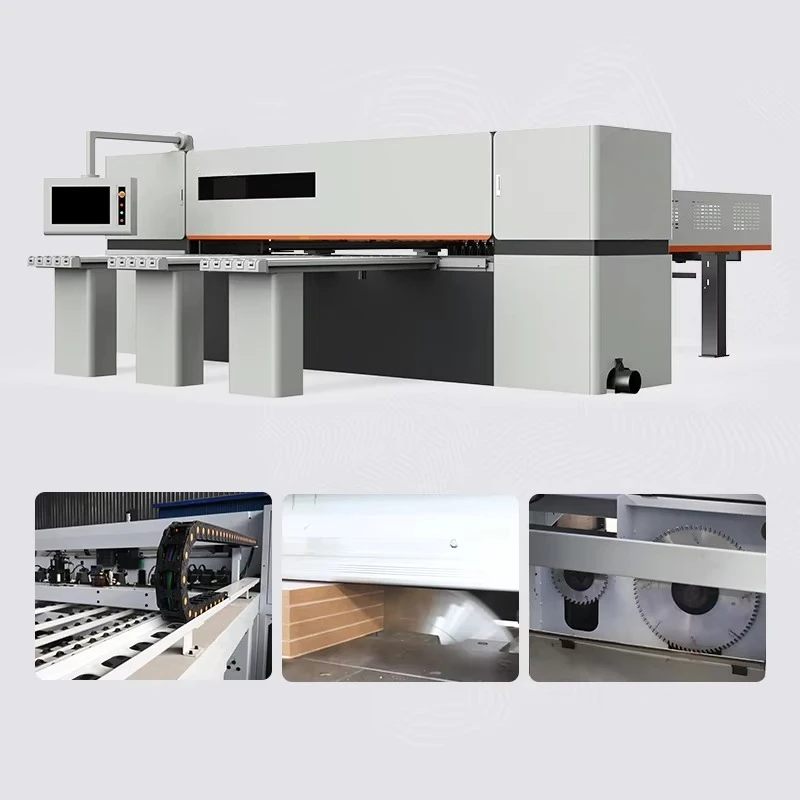 ZICAR Cnc Beam Saw Automatic Panel Saw Boring Drill Machine Six Sided Boring Panel Based Furniture Production Line