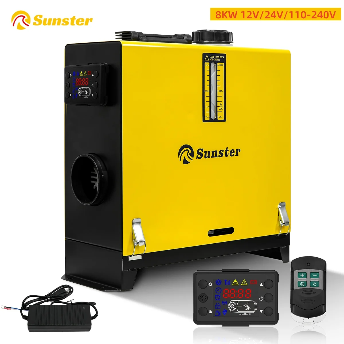 8KW Diesel Air Heater 12V 24V 110-240V With LCD Control Car Heater All-in-One with Remote Control Parking Air Heater for Car RV