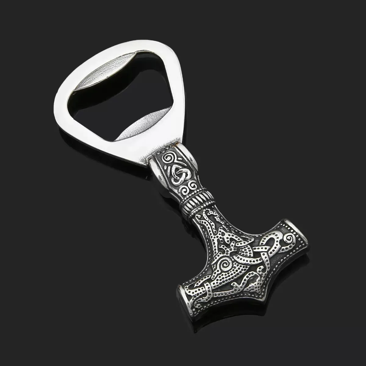 Viking pirate vintage cast beer bottle opener, Thor's hammer titanium bottle opener