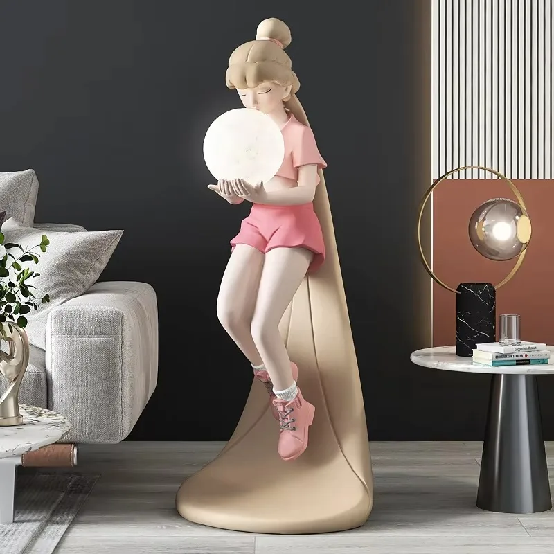 Factory Light Luxury Girl Large Landing Modern Home Accessories Living Room Tv Cabinet Decorative Lamp Housewarming Gifts
