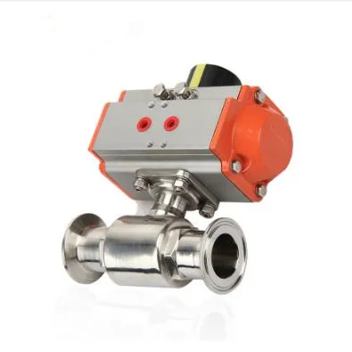 Stainless Steel pneumatic 2 way triclamp ball valve