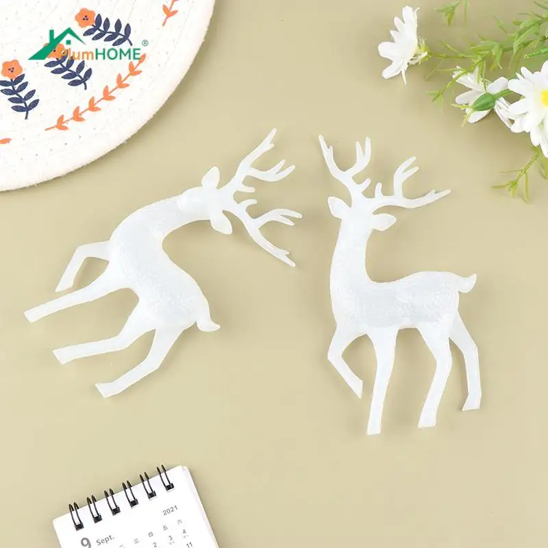 Luminous Christmas Tree Hanging Pendants Small Xmas Deer Oranments Xmas Elk Merry Christmas Decor Happy New Year 2024 White Deer