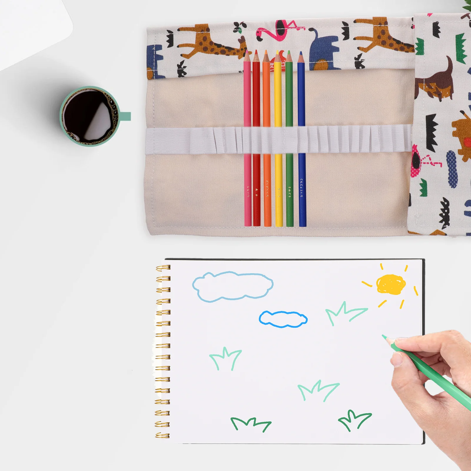 

Portable Canvas Pencil Roll Organizer Drawing Pencil Roll Up Case Large Capacity Pen Holder Pen Wrap Organizer