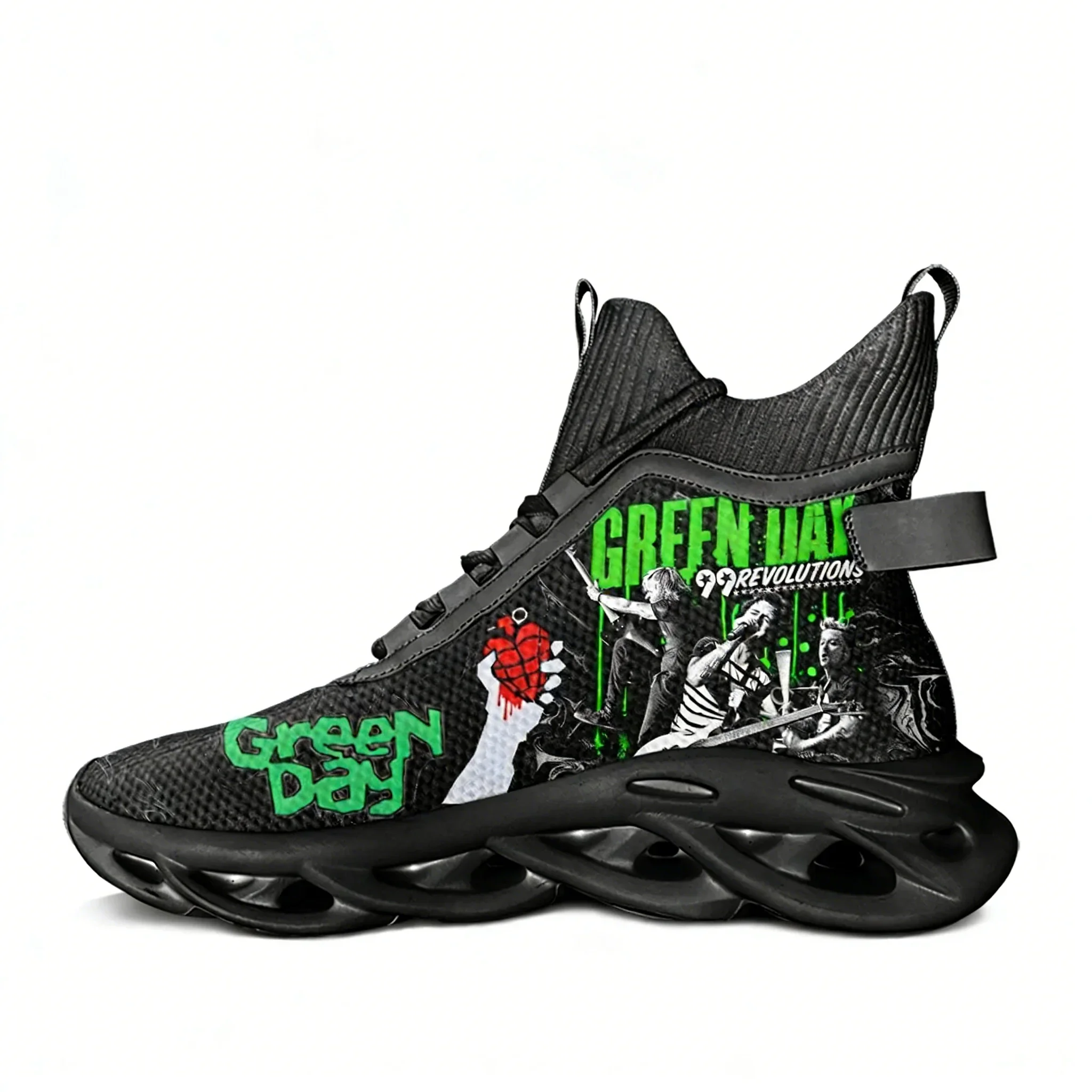

Green Day Pop Rock Band High Top Flats Sneakers Mens Womens Sports Hiking Travel Shoes Running Shoes Custom Shoes