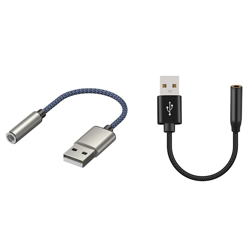 

USB To 3.5Mm Audio Cable USB A To 3.5Mm Female External Stereo Sound Card Headphone Micphone Sound Adapter
