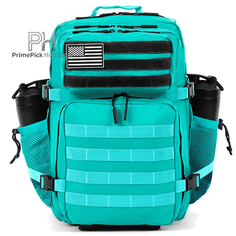 45L التكتيكية على ظهره الرجال في الهواء الطلق مقاوم للماء الرياضة السفر رياضة المشي لمسافات طويلة علة خارج حقيبة التخييم العسكرية الصيد بقاء الظهر