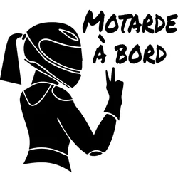 41985# 15x14cm French Sticker Motard à Bord Biker on Board Vinyl Decal for Car Truck Van