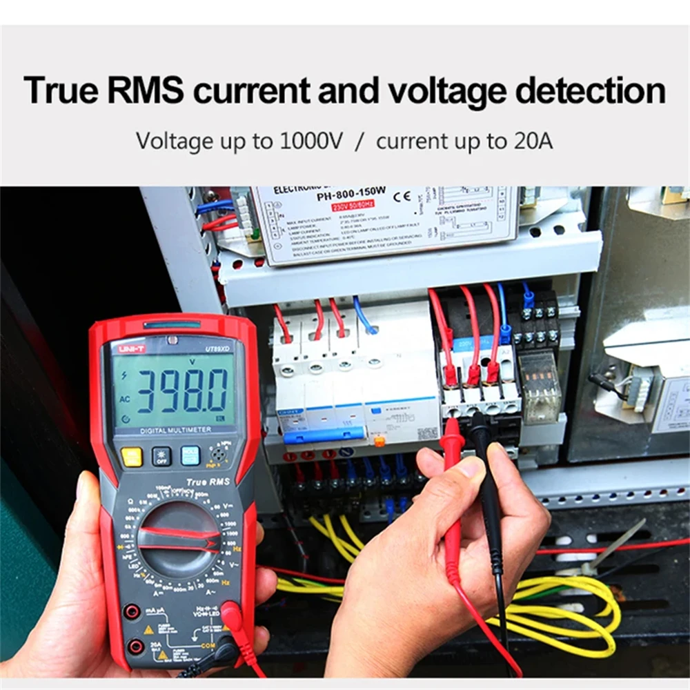 UNI-T 전문 디지털 멀티미터, True RMS AC DC 전류 전압계, Hz Ohm NCV 커패시턴스 저항 테스터, UT89X UT89XD
