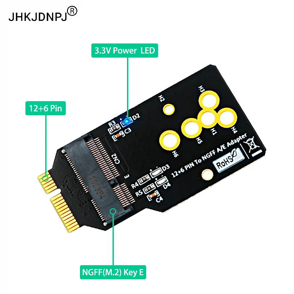 AX200/201/210 Wireless Module to 12+6 Pin Adapter for replacing BCM94360CS2/BCM943224PCIEBT2 Card