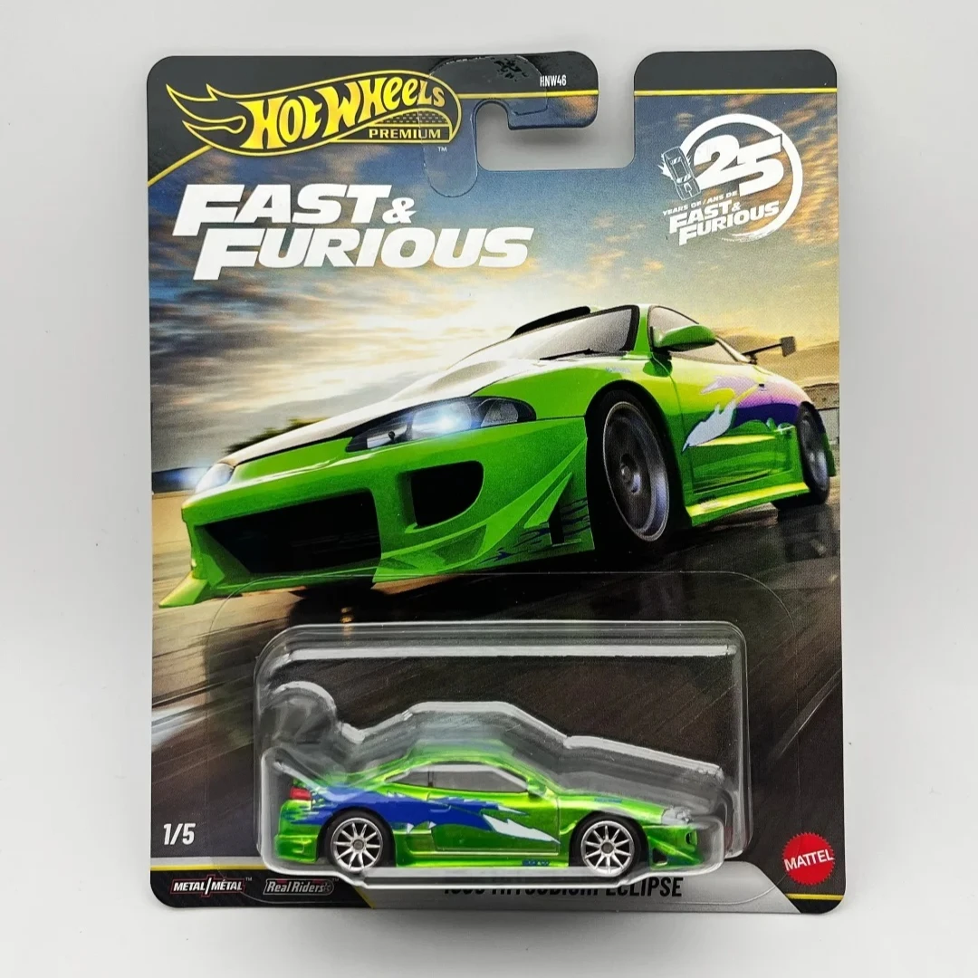 Hot Wheels Premium nouveau 25th anniversaire Fast & Furious 1995 Mitsubishi Eclipse 1/64 modèle de voiture moulé sous pression alliage véhicule à collectionner